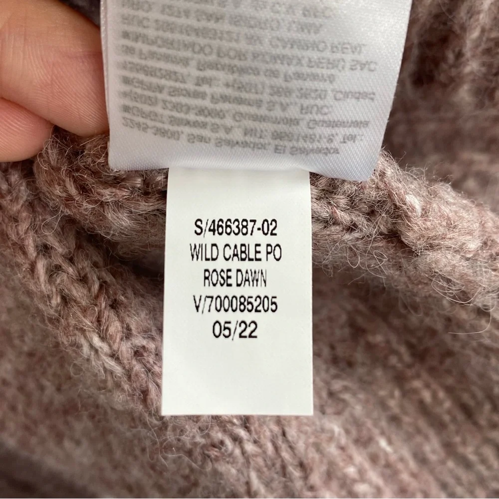 NWOT Old Navy Wool Blend Wild Cable Knit Pullover Rose Dawn Sweater L - Picture 5 of 7